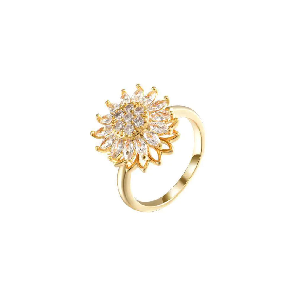 Rotating Sunflower Ring